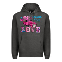 Charcoal Heather loads of love wıth truck Premium Hoodie - AdoDesignShop