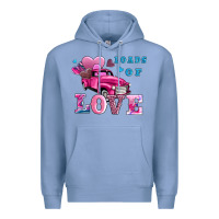Colony Blue loads of love wıth truck Premium Hoodie - AdoDesignShop