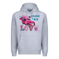 Heather Grey loads of love wıth truck Premium Hoodie - AdoDesignShop