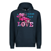 Navy loads of love wıth truck Premium Hoodie - AdoDesignShop
