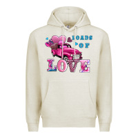 Oatmeal Heather loads of love wıth truck Premium Hoodie - AdoDesignShop
