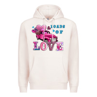 Pale Pink loads of love wıth truck Premium Hoodie - AdoDesignShop