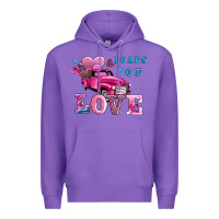 Purple loads of love wıth truck Premium Hoodie - AdoDesignShop