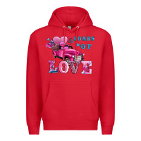 Red loads of love wıth truck Premium Hoodie - AdoDesignShop