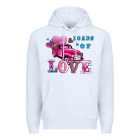 White loads of love wıth truck Premium Hoodie - AdoDesignShop
