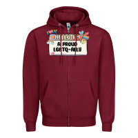 Burgundy proud ally Zipper Hoodie - MaliasSmallBusiness