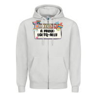 Dove Grey proud ally Zipper Hoodie - MaliasSmallBusiness