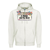 Oatmeal Heather proud ally Zipper Hoodie - MaliasSmallBusiness