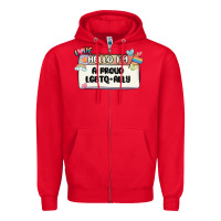 Red proud ally Zipper Hoodie - MaliasSmallBusiness