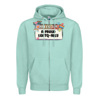 Seafoam proud ally Zipper Hoodie - MaliasSmallBusiness