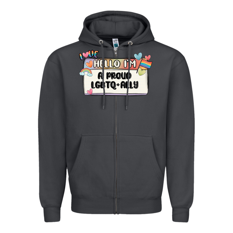 Proud Ally Zipper Hoodie by MaliasSmallBusiness | Teevron