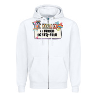 White proud ally Zipper Hoodie - MaliasSmallBusiness