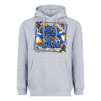 Heather Grey volleyball mama with leopard Heavyweight Hoodie - Zillion Design Studio