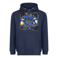 Navy volleyball mama with leopard Heavyweight Hoodie - Zillion Design Studio