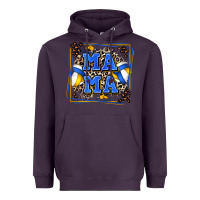 Plum volleyball mama with leopard Heavyweight Hoodie - Zillion Design Studio