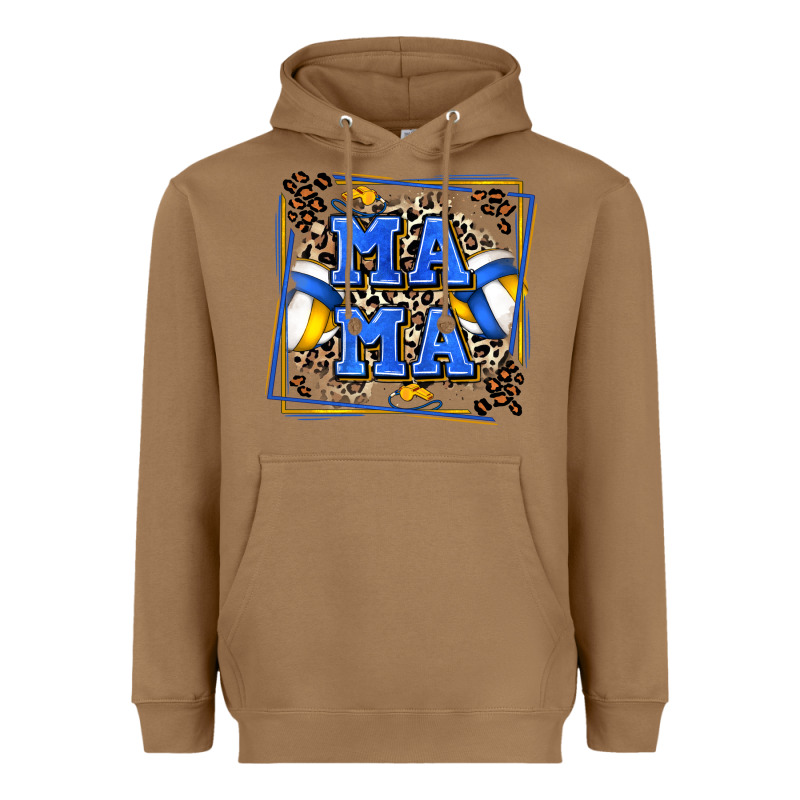 Volleyball Mama With Leopard Heavyweight Hoodie by Zillion Design Studio | Teevron