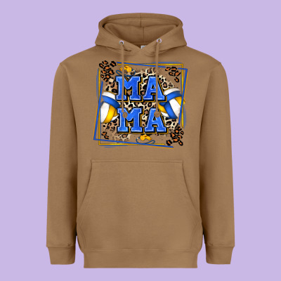 Volleyball Mama With Leopard Heavyweight Hoodie Designed By Zillion Design Studio