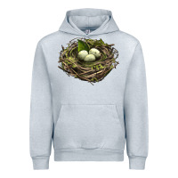 Heather Grey Bird Nest With Eggs Urban Hoodie - LillyAllenDesigns