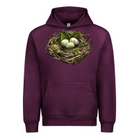 Mauve Wine Bird Nest With Eggs Urban Hoodie - LillyAllenDesigns