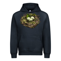 Navy Bird Nest With Eggs Urban Hoodie - LillyAllenDesigns