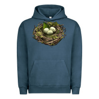 Pigment Midnight Navy Bird Nest With Eggs Urban Hoodie - LillyAllenDesigns