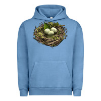 Pigment Pebble Blue Bird Nest With Eggs Urban Hoodie - LillyAllenDesigns