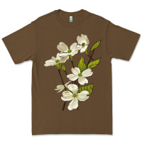 Cacao American Dogwood Flower Illustrations Premium Tee - LillyAllenDesigns