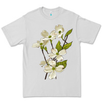 Dove Grey American Dogwood Flower Illustrations Premium Tee - LillyAllenDesigns