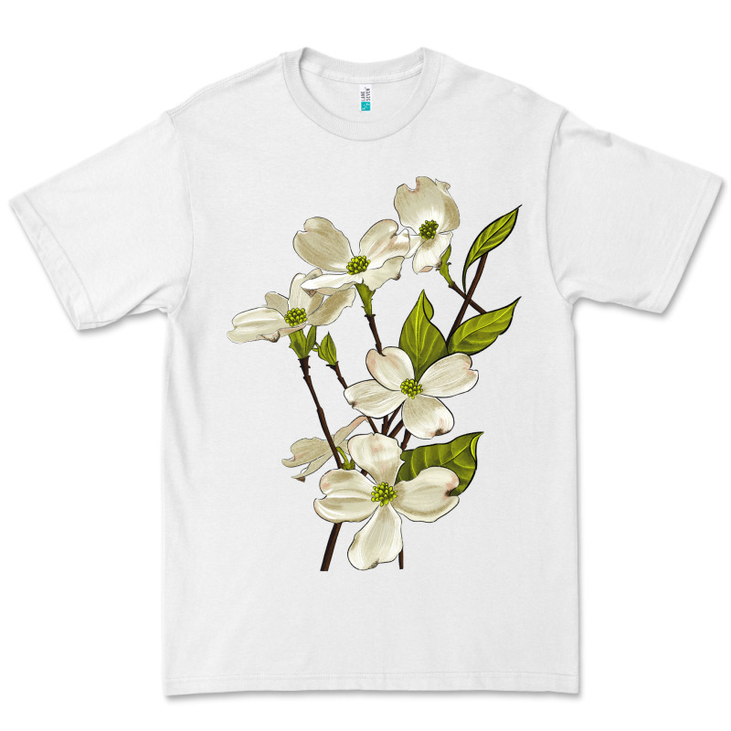 American Dogwood Flower Illustrations Premium Tee by LillyAllenDesigns | Teevron