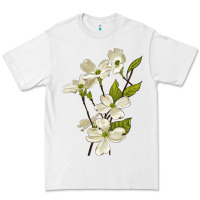 White American Dogwood Flower Illustrations Premium Tee - LillyAllenDesigns