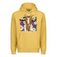 Antique Gold easter goat daisys leopard wooden Premium Hoodie - Artiststas