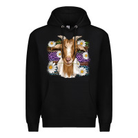 Easter Goat Daisys Leopard Wooden Premium Hoodie | Teevron