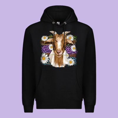 Easter Goat Daisys Leopard Wooden Premium Hoodie Designed By Artiststas