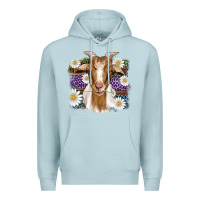 Blue Mist easter goat daisys leopard wooden Premium Hoodie - Artiststas