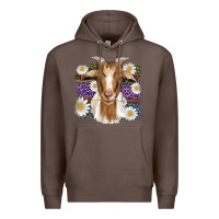 Coffee easter goat daisys leopard wooden Premium Hoodie - Artiststas