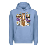Colony Blue easter goat daisys leopard wooden Premium Hoodie - Artiststas