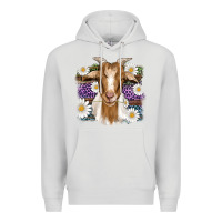 Dove Grey easter goat daisys leopard wooden Premium Hoodie - Artiststas