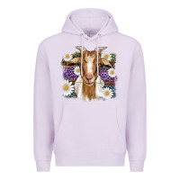 Lilac easter goat daisys leopard wooden Premium Hoodie - Artiststas