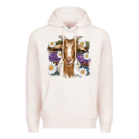 Pale Pink easter goat daisys leopard wooden Premium Hoodie - Artiststas
