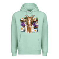 Seafoam easter goat daisys leopard wooden Premium Hoodie - Artiststas