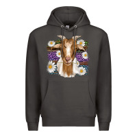 Smoke easter goat daisys leopard wooden Premium Hoodie - Artiststas