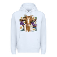 White easter goat daisys leopard wooden Premium Hoodie - Artiststas