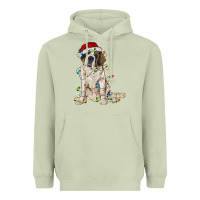 Matcha saint bernard with christmas lights Heavyweight Hoodie - RanaPortraitStore