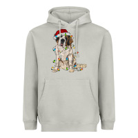 Moon Dust saint bernard with christmas lights Heavyweight Hoodie - RanaPortraitStore