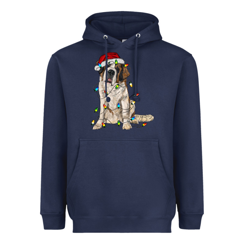 Saint Bernard With Christmas Lights Heavyweight Hoodie by RanaPortraitStore | Teevron