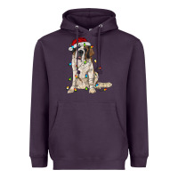 Plum saint bernard with christmas lights Heavyweight Hoodie - RanaPortraitStore