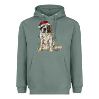 Sage saint bernard with christmas lights Heavyweight Hoodie - RanaPortraitStore
