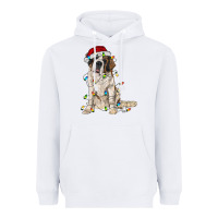White saint bernard with christmas lights Heavyweight Hoodie - RanaPortraitStore