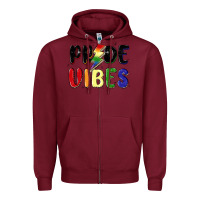 Burgundy pride vibes Zipper Hoodie - MaliasSmallBusiness