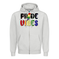 Dove Grey pride vibes Zipper Hoodie - MaliasSmallBusiness